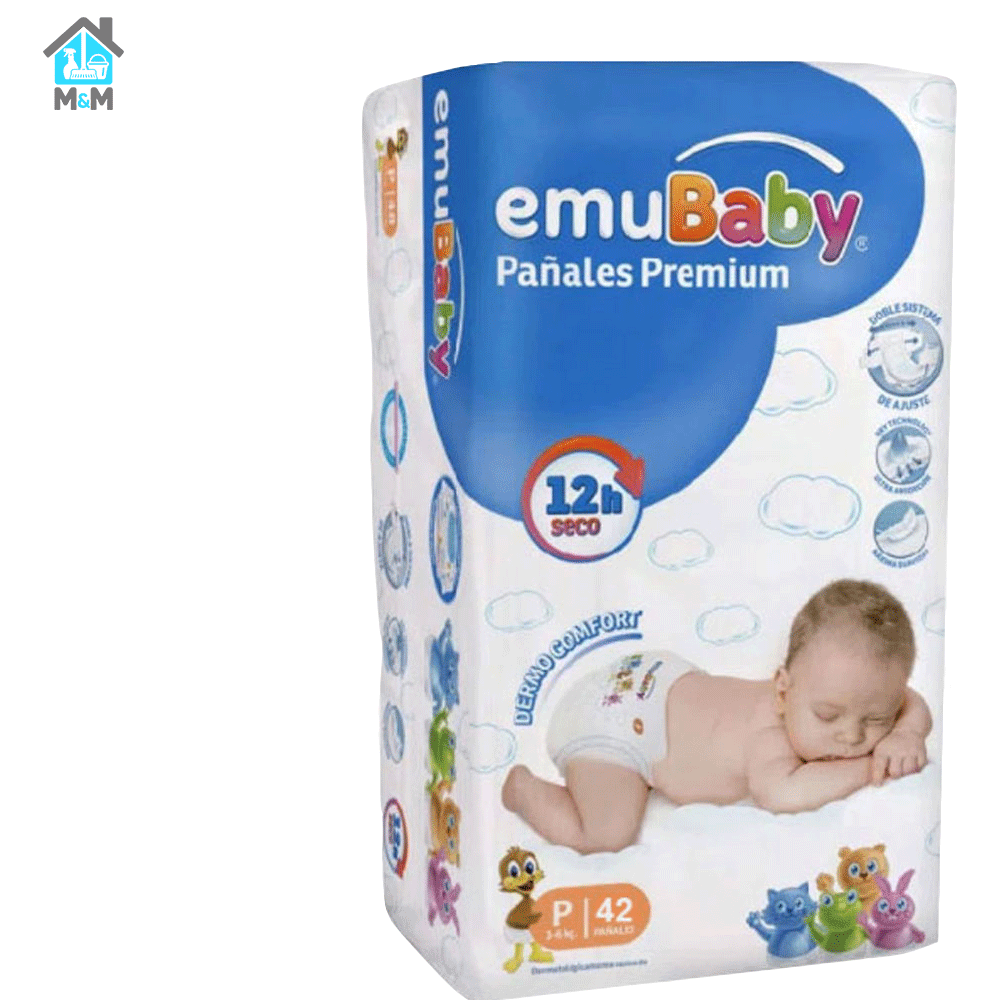 Pañales Emubaby Premium - Talla Pequeño(p) - 42 unidades.
