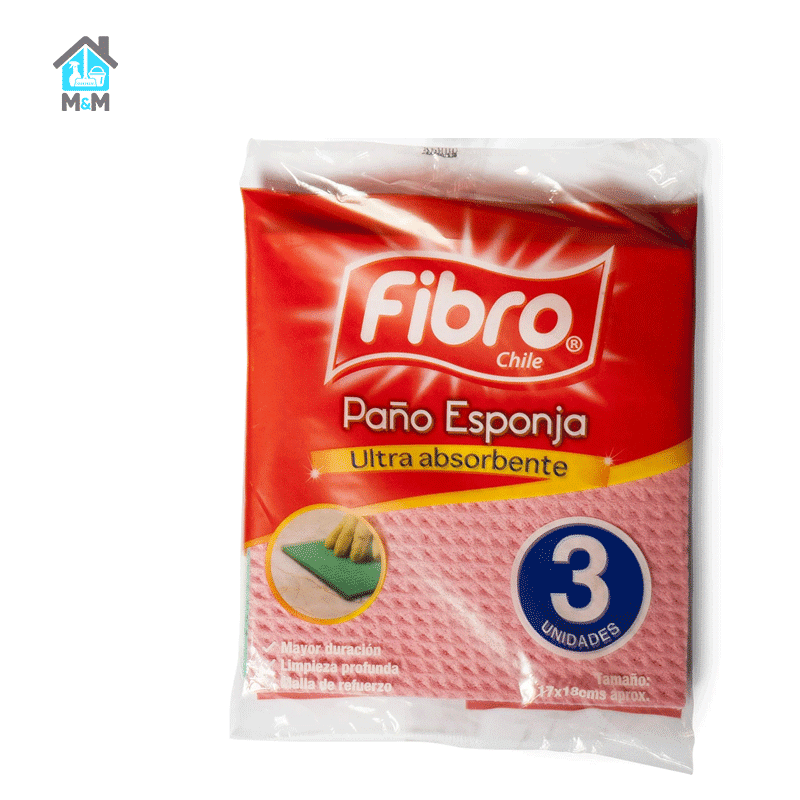 Paño esponja 3 unidades - Fibro