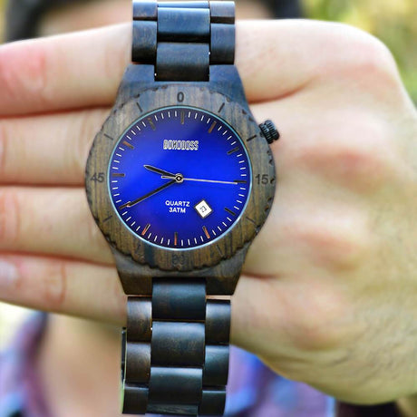Reloj Séquitor Negro Azul Cuero Café