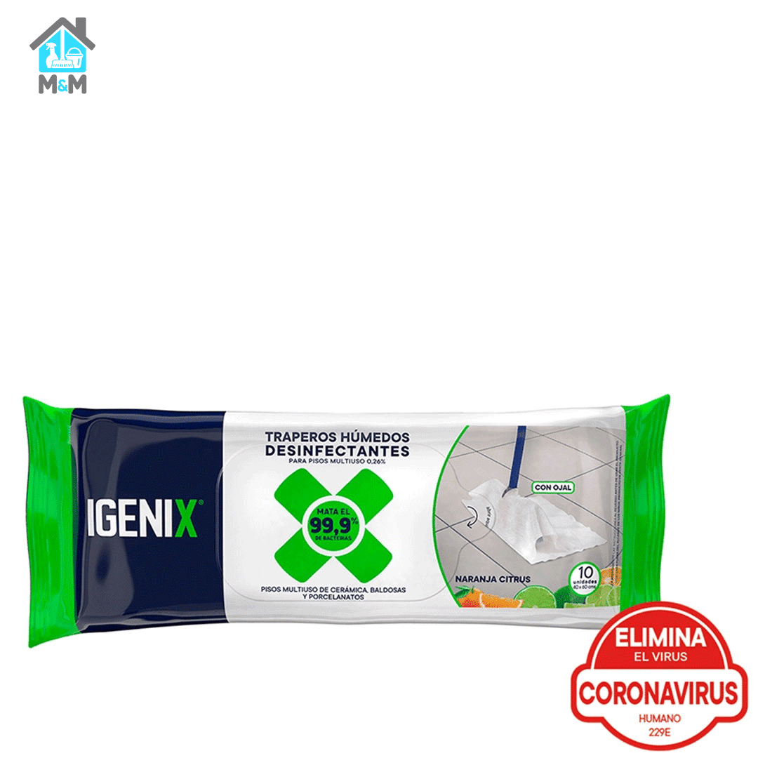 Trapero Húmedo Desinfectante - Igenix - Naranja Citrus