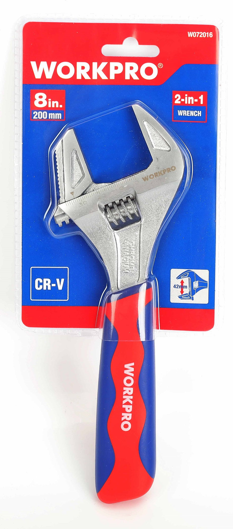 Llave Extra Ancha 2 En 1 Ajustable 200mm Workpro