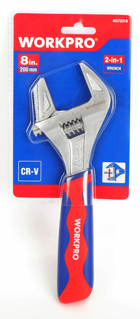 Llave Extra Ancha 2 En 1 Ajustable 200mm Workpro